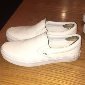 White vans low top slide on